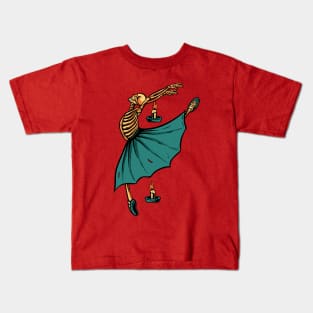 Skeleton Ballerina Candle Light Kids T-Shirt